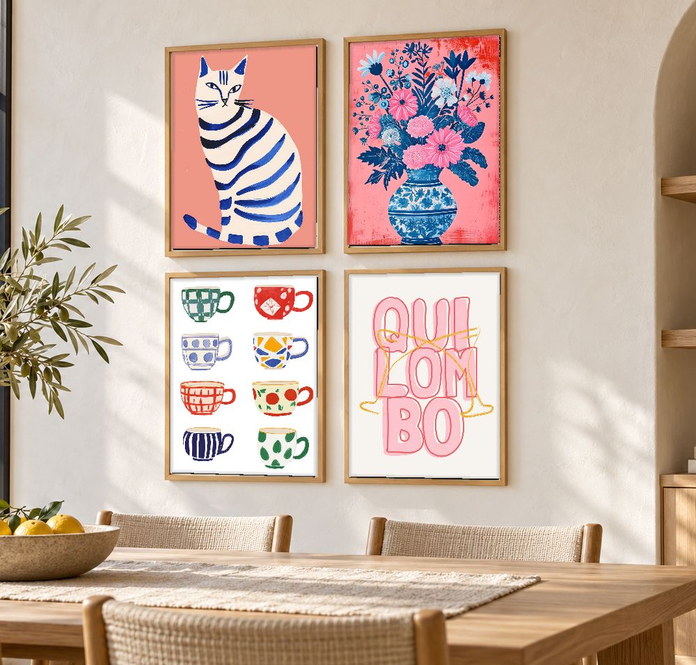 Set de 4 cuadros decorativos que combinan