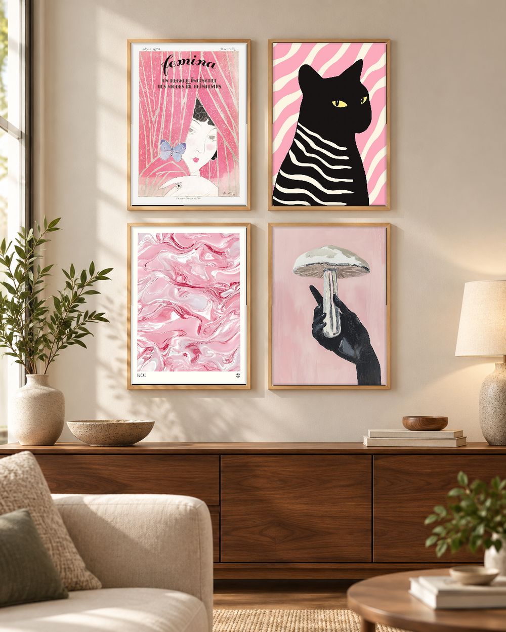 Set de 4 cuadros decorativos que combinan