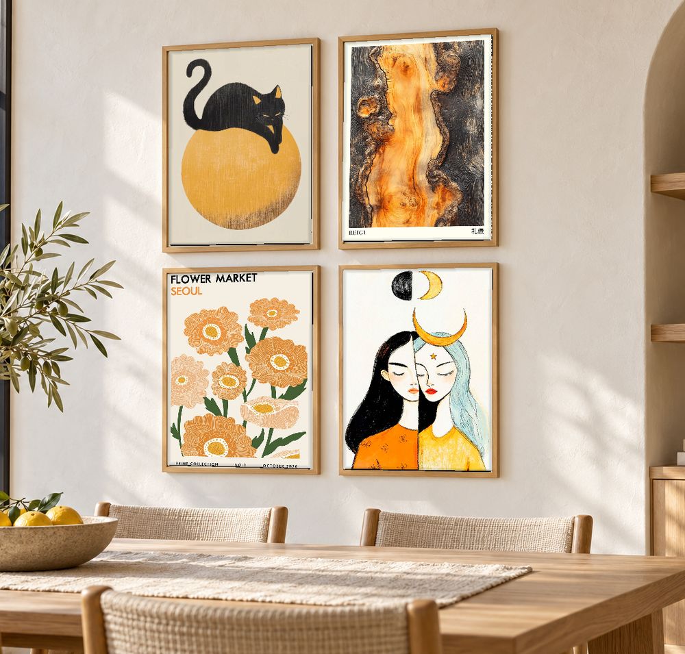 Set de 4 cuadros decorativos que combinan
