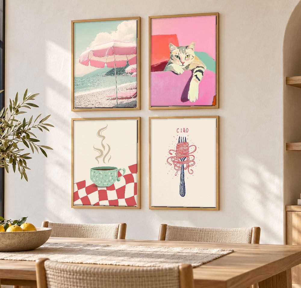 Set de 4 cuadros decorativos que combinan