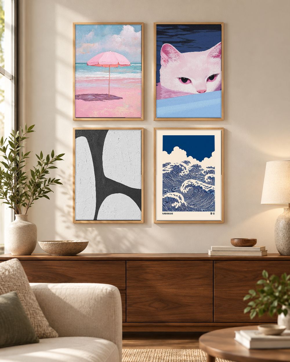 Set de 4 cuadros decorativos que combinan