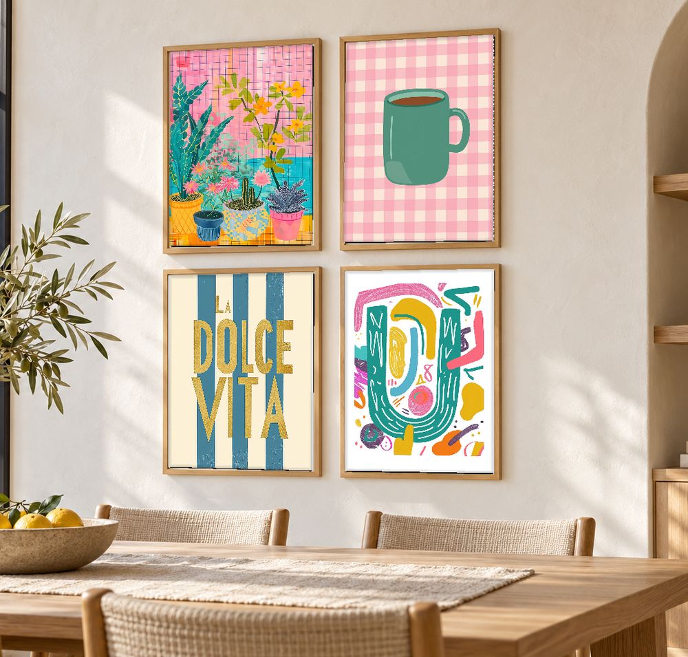Set de 4 cuadros decorativos que combinan