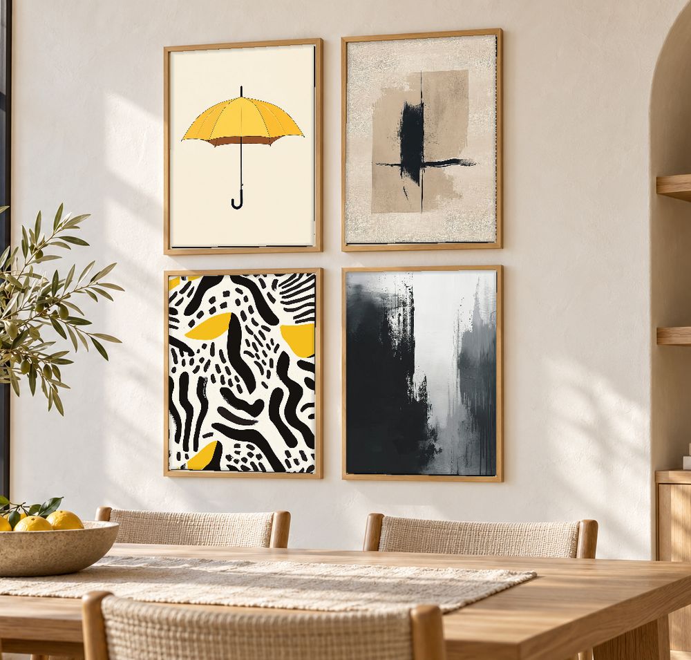 Set de 4 cuadros decorativos que combinan