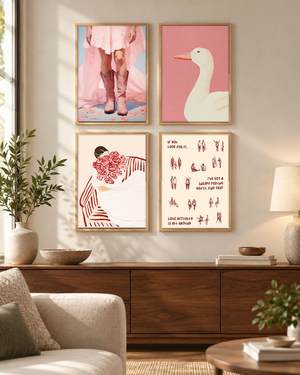 Set de 4 cuadros decorativos que combinan