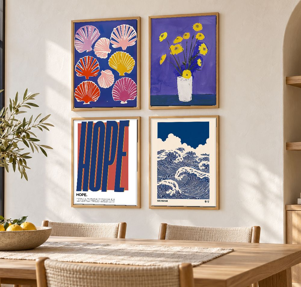 Set de 4 cuadros decorativos que combinan