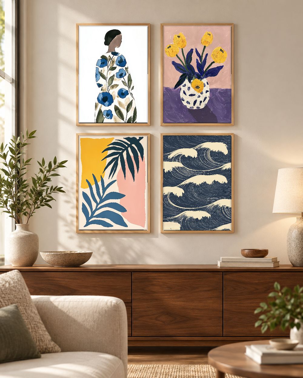 Set de 4 cuadros decorativos que combinan