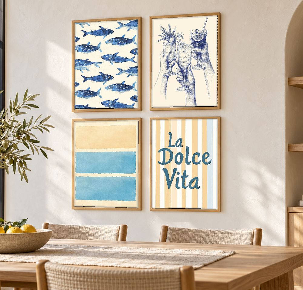 Set de 4 cuadros decorativos que combinan