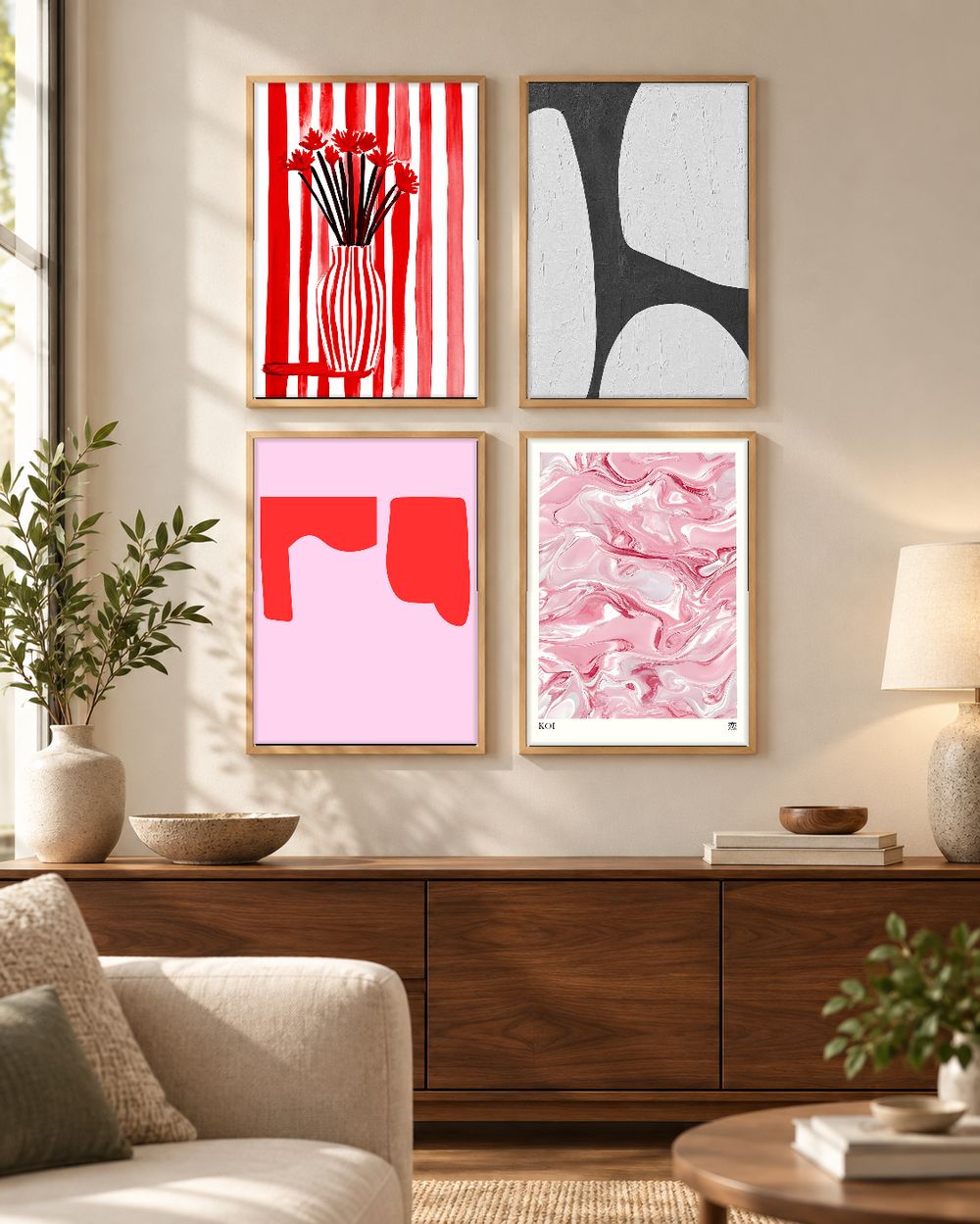 Set de 4 cuadros decorativos que combinan