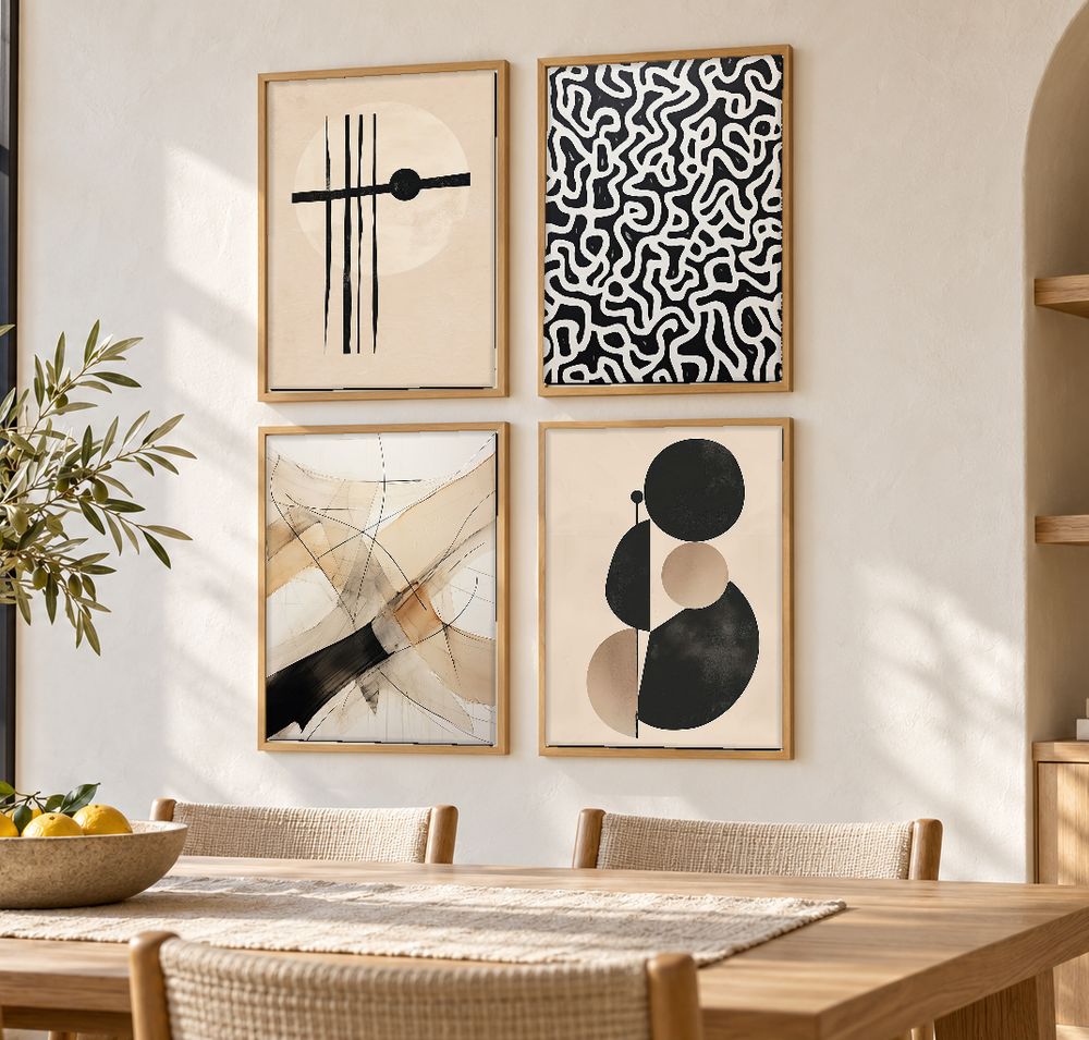Set de 4 cuadros decorativos que combinan