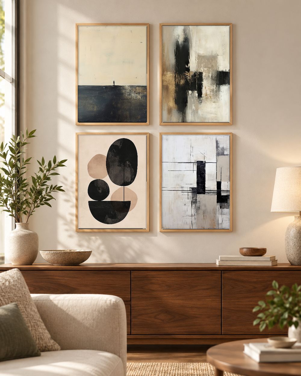 Set de 4 cuadros decorativos que combinan