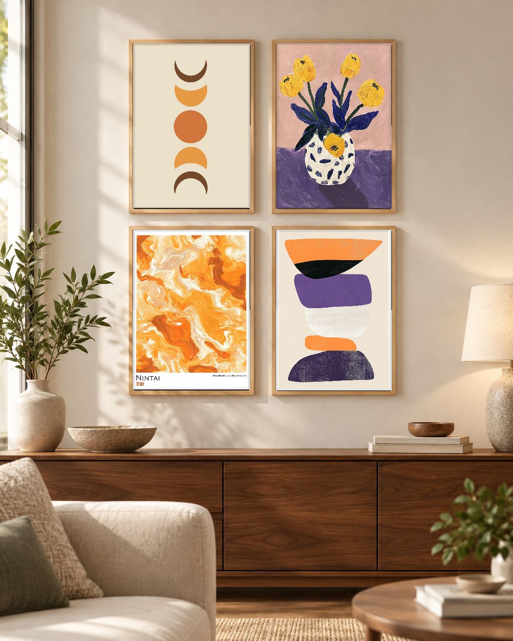 Set de 4 cuadros decorativos que combinan