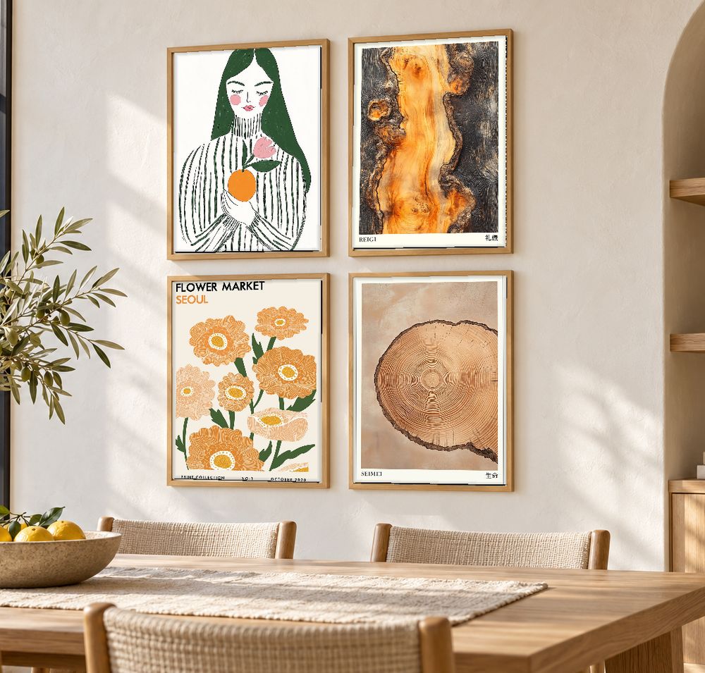 Set de 4 cuadros decorativos que combinan