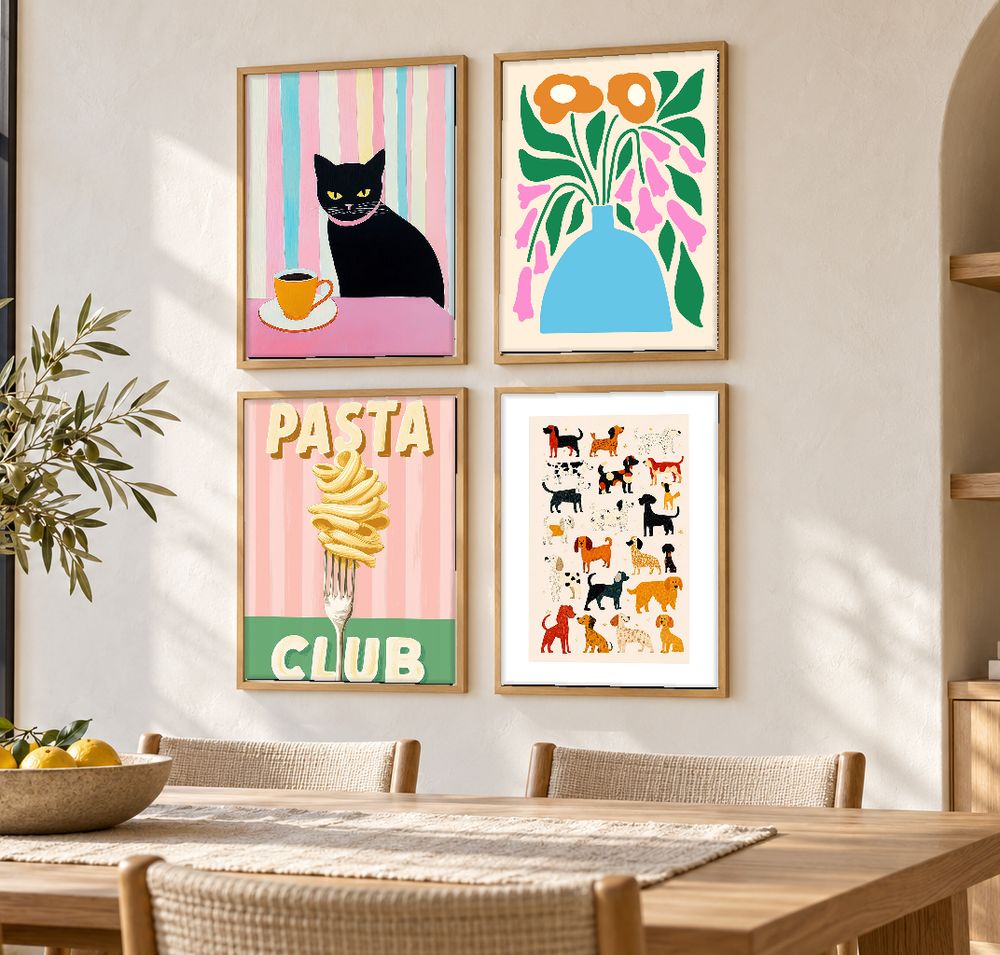 Set de 4 cuadros decorativos que combinan