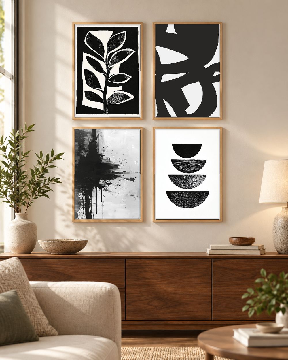 Set de 4 cuadros decorativos que combinan