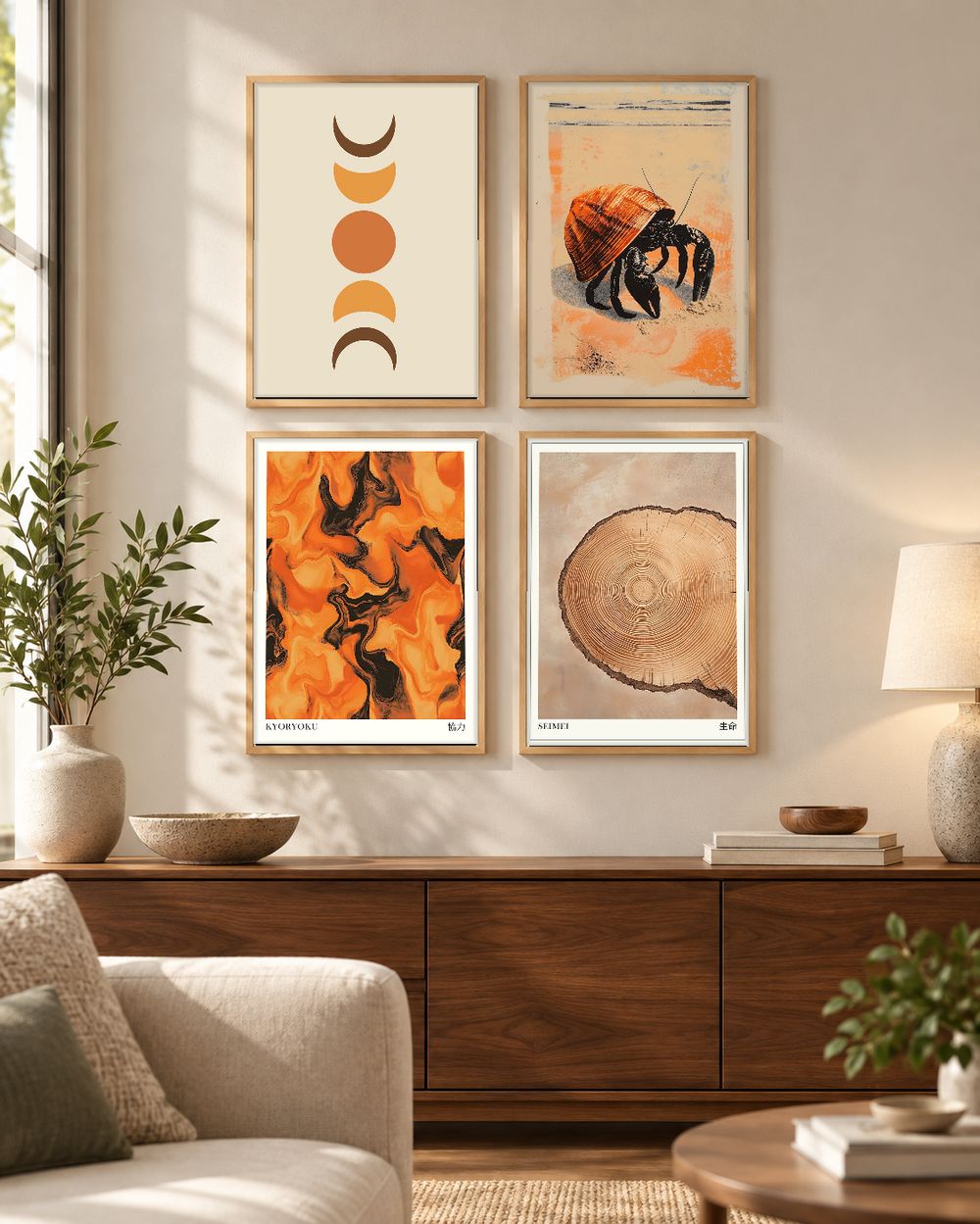 Set de 4 cuadros decorativos que combinan