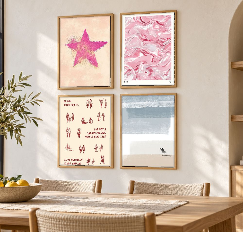 Set de 4 cuadros decorativos que combinan