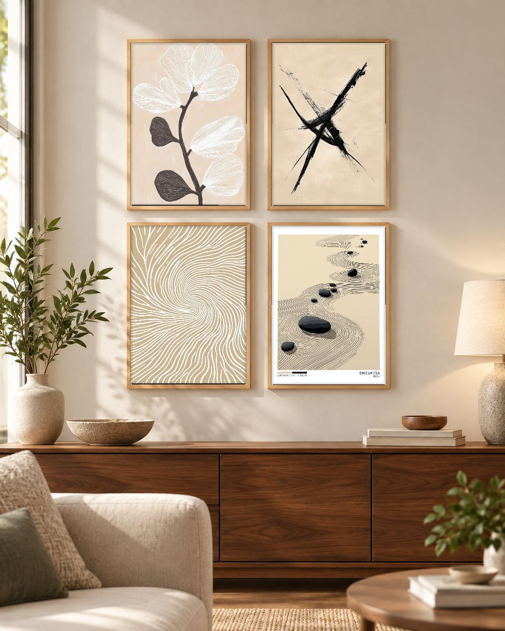 Set de 4 cuadros decorativos que combinan