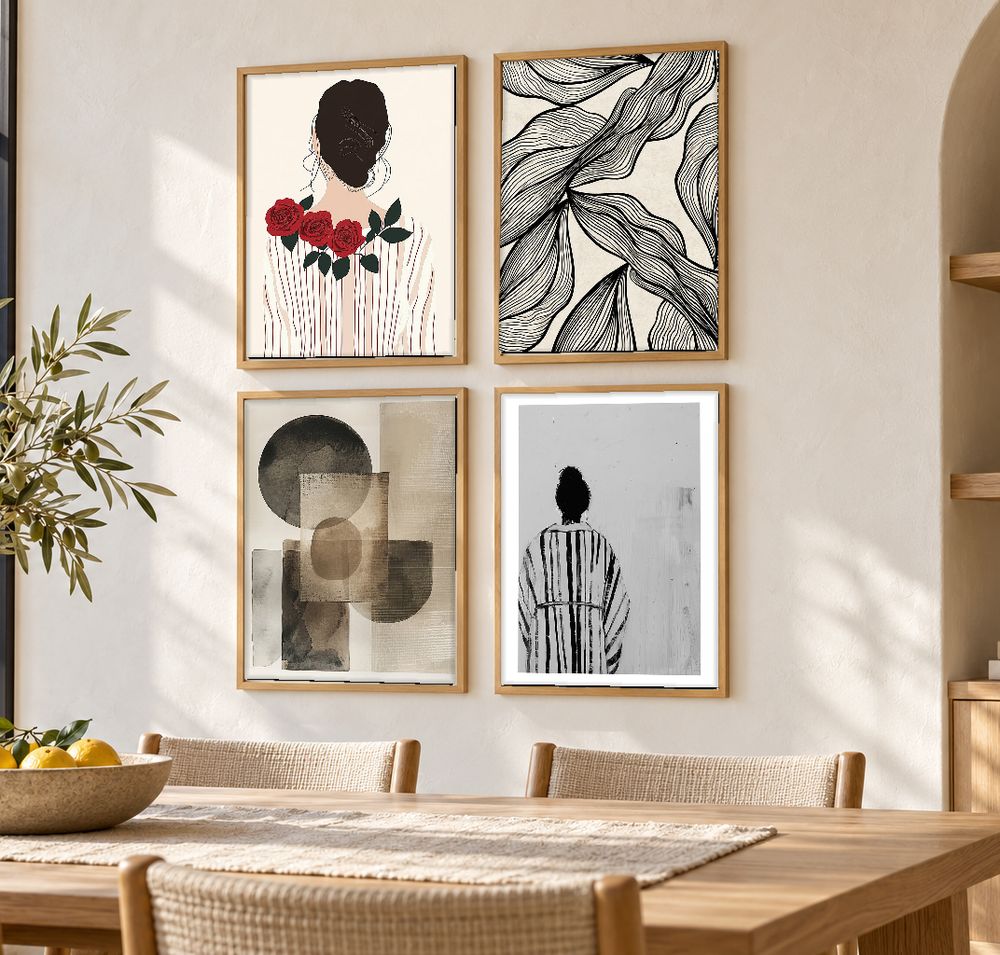 Set de 4 cuadros decorativos que combinan