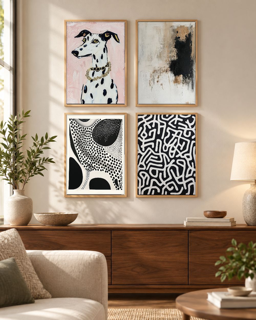 Set de 4 cuadros decorativos que combinan