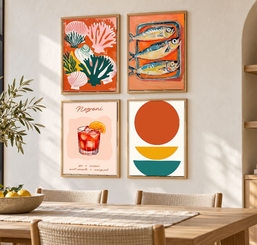 Set de 4 cuadros decorativos que combinan