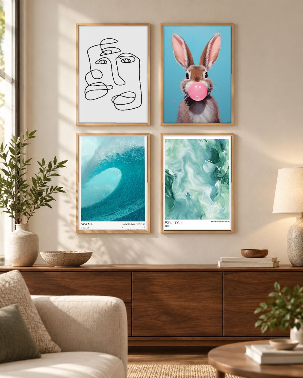 Set de 4 cuadros decorativos que combinan