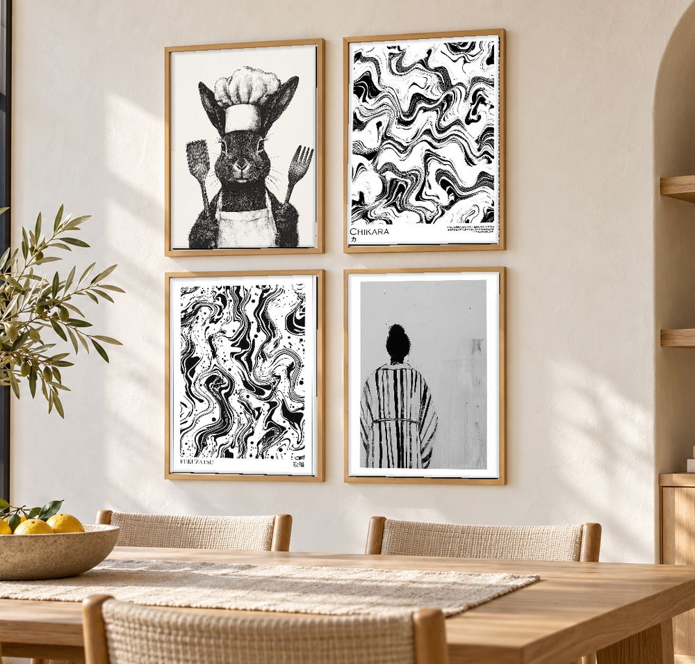 Set de 4 cuadros decorativos que combinan