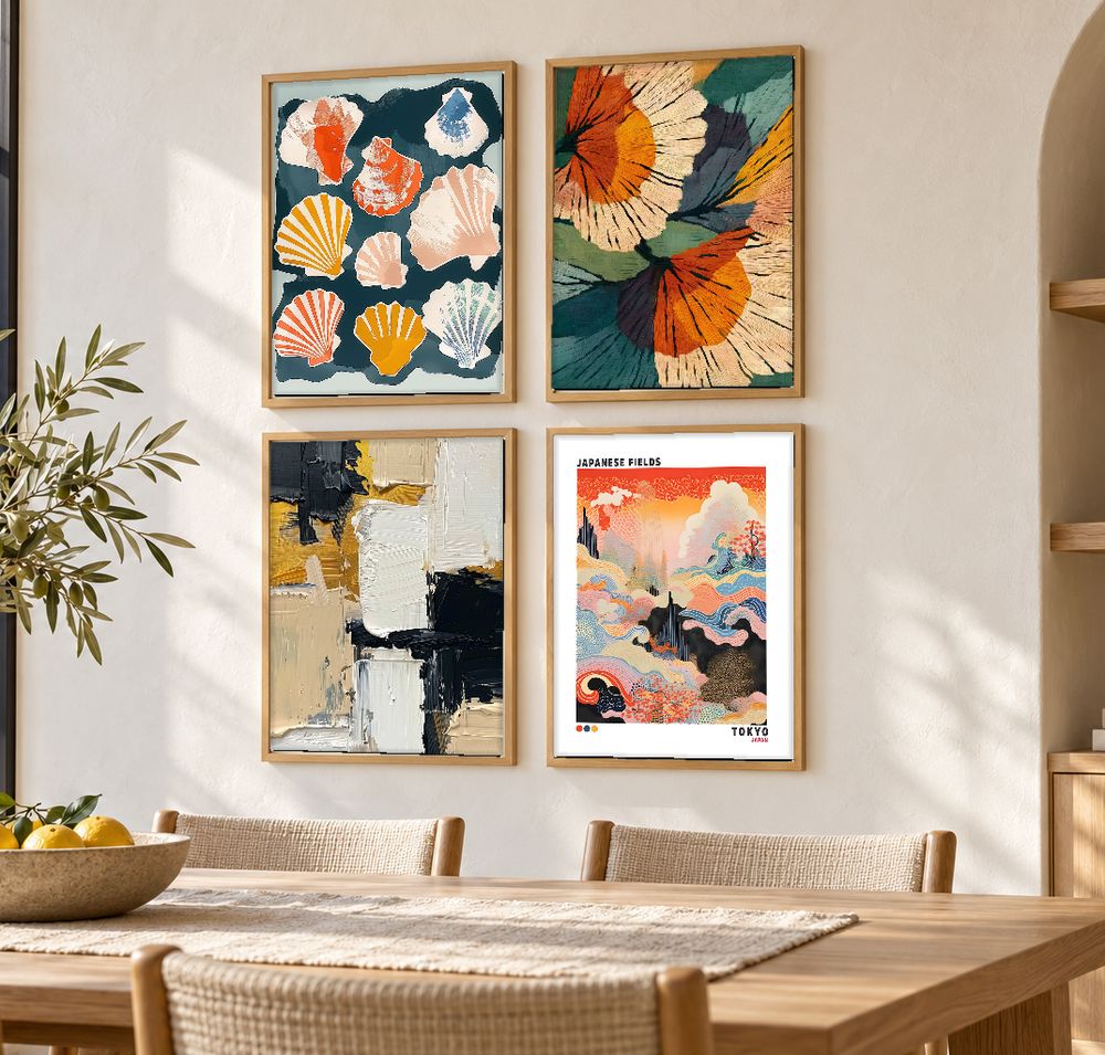 Set de 4 cuadros decorativos que combinan