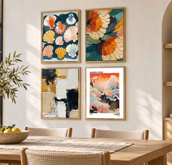 Set de 4 cuadros decorativos que combinan
