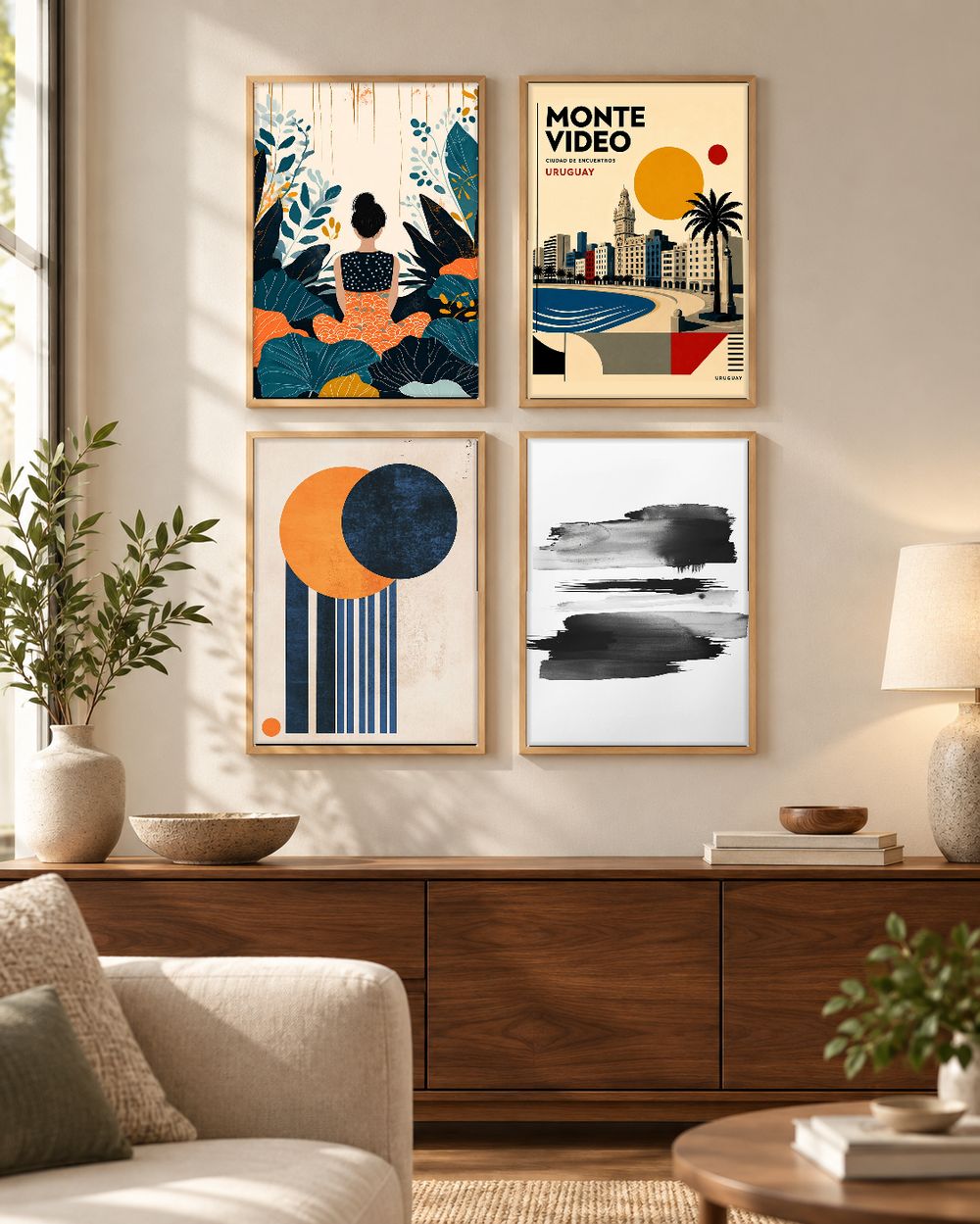Set de 4 cuadros decorativos que combinan