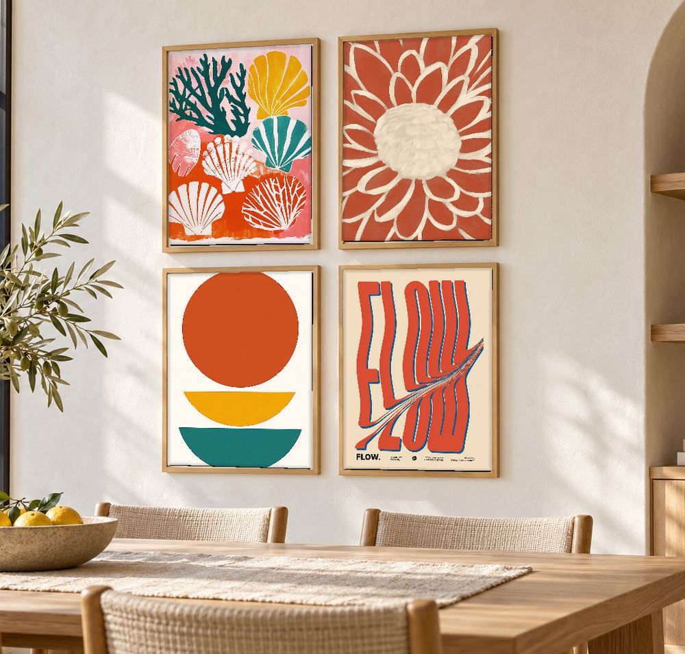 Set de 4 cuadros decorativos que combinan