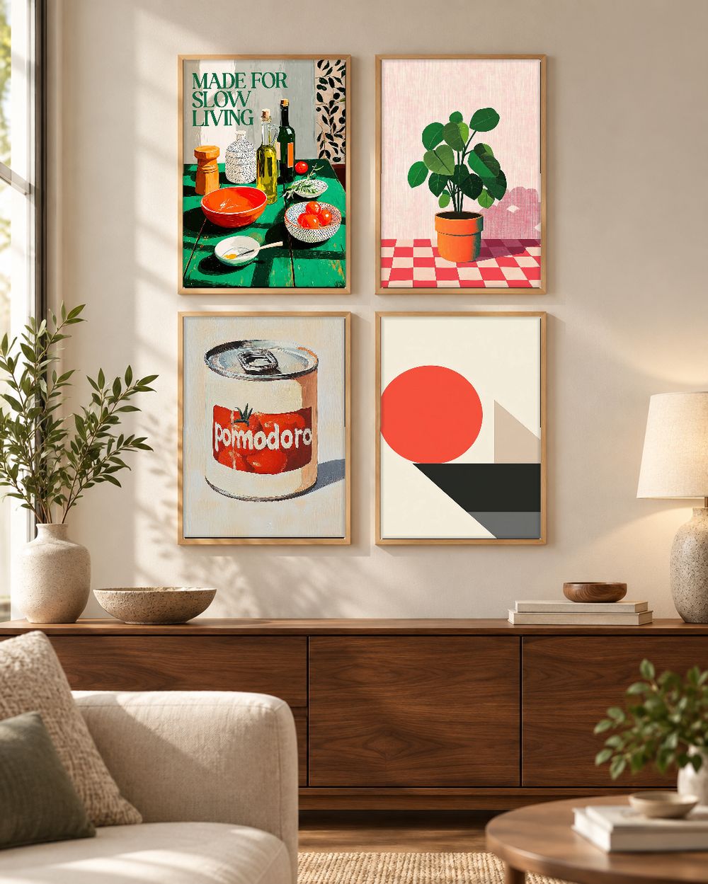 Set de 4 cuadros decorativos que combinan