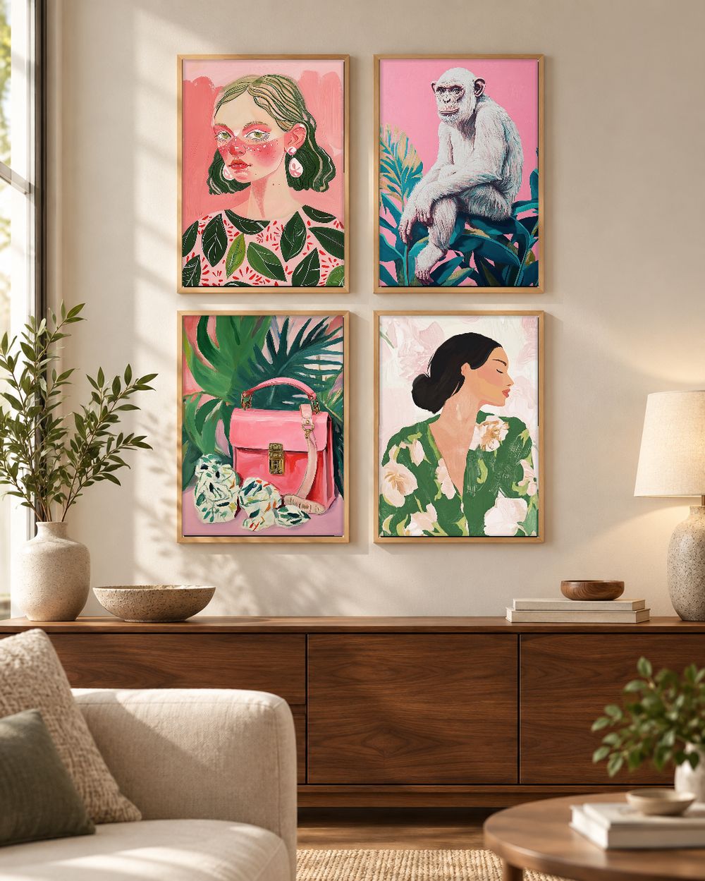 Set de 4 cuadros decorativos que combinan