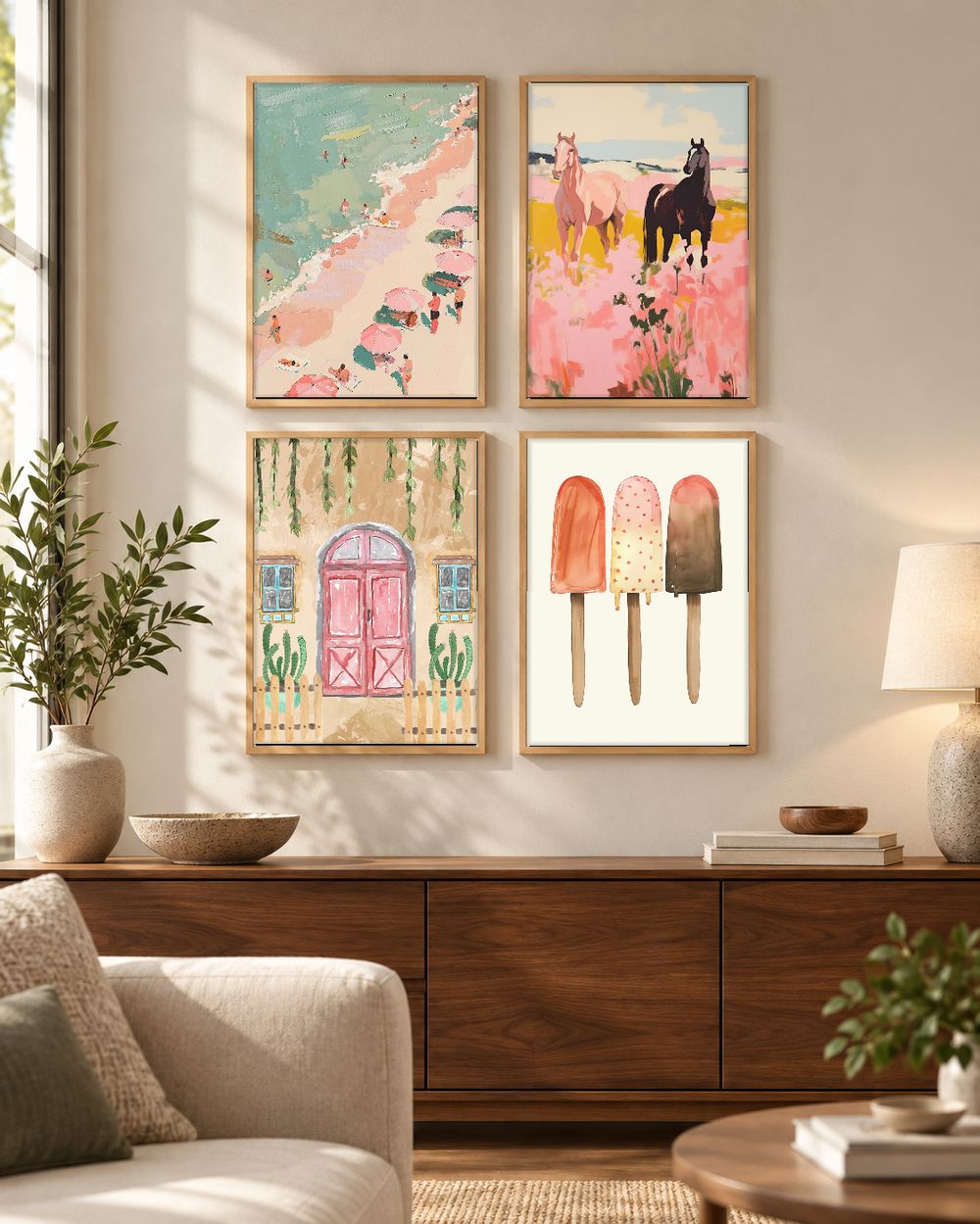 Set de 4 cuadros decorativos que combinan