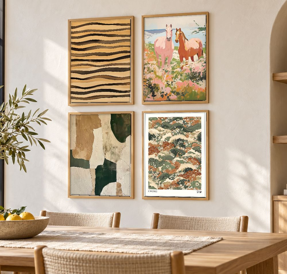 Set de 4 cuadros decorativos que combinan