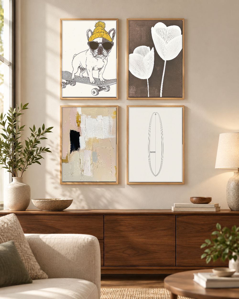 Set de 4 cuadros decorativos que combinan