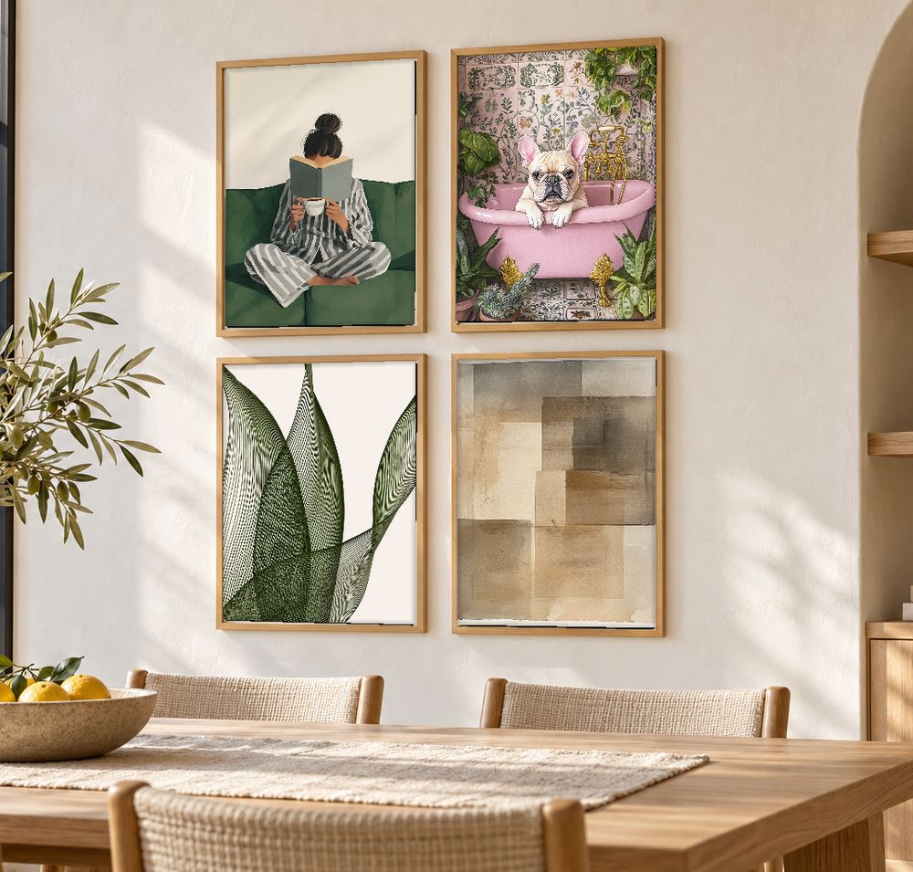 Set de 4 cuadros decorativos que combinan
