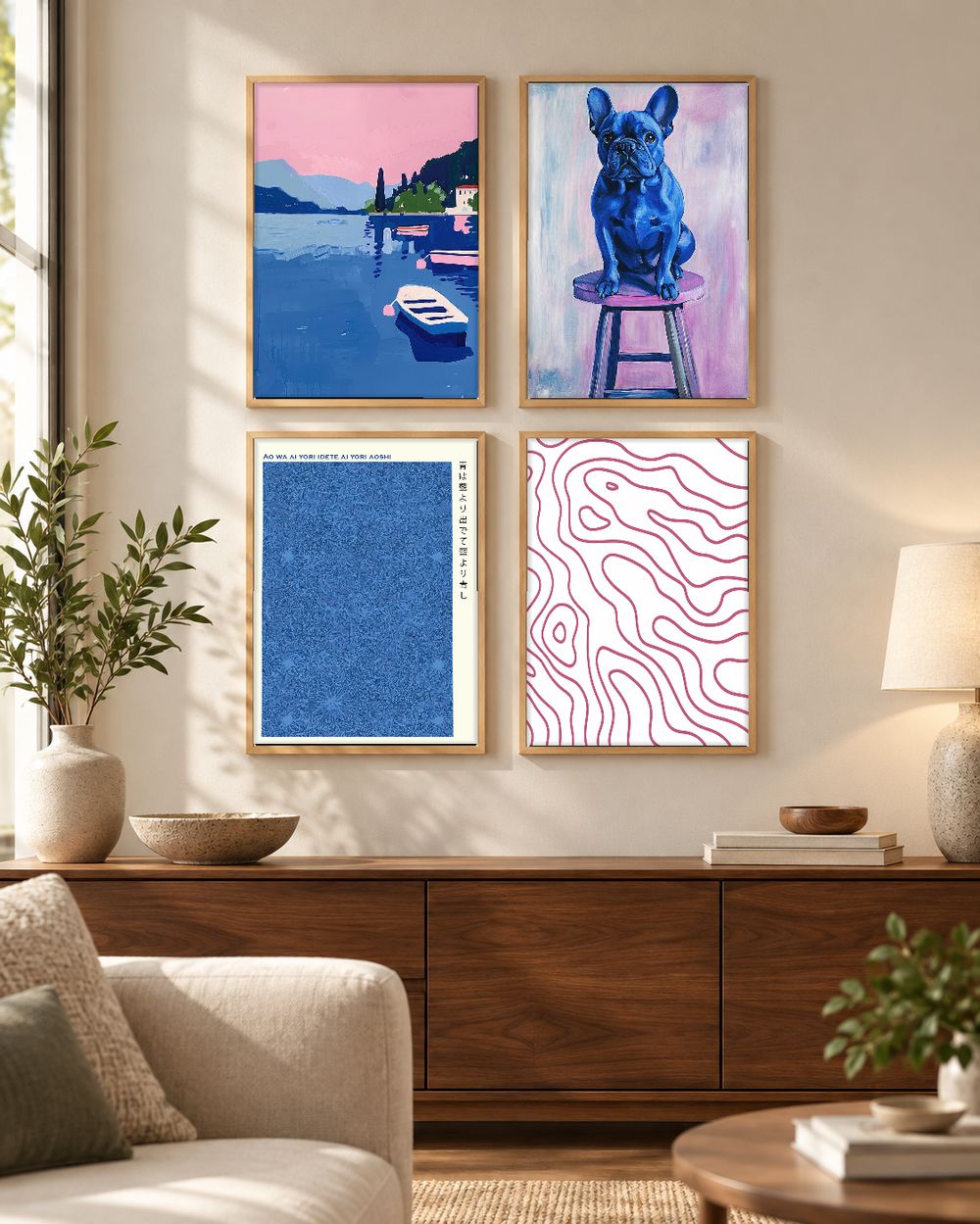 Set de 4 cuadros decorativos que combinan