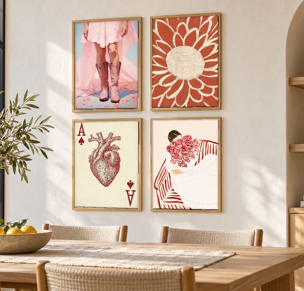 Set de 4 cuadros decorativos que combinan