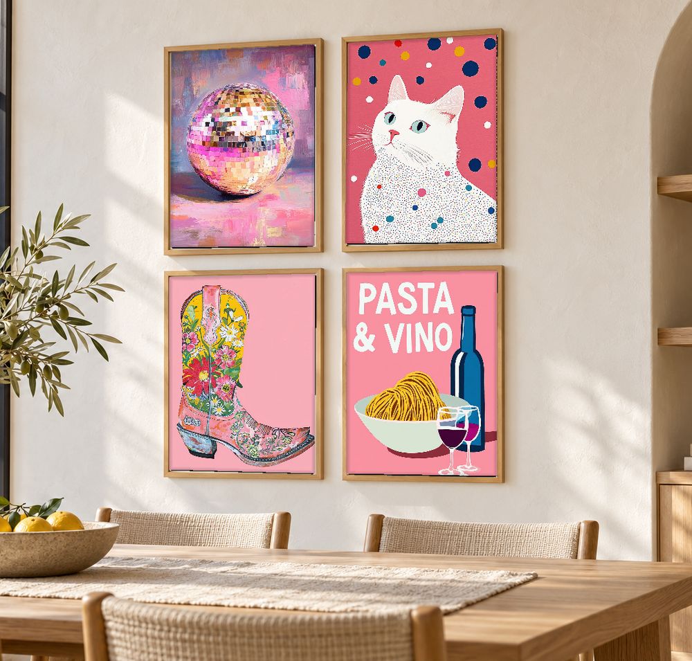 Set de 4 cuadros decorativos que combinan
