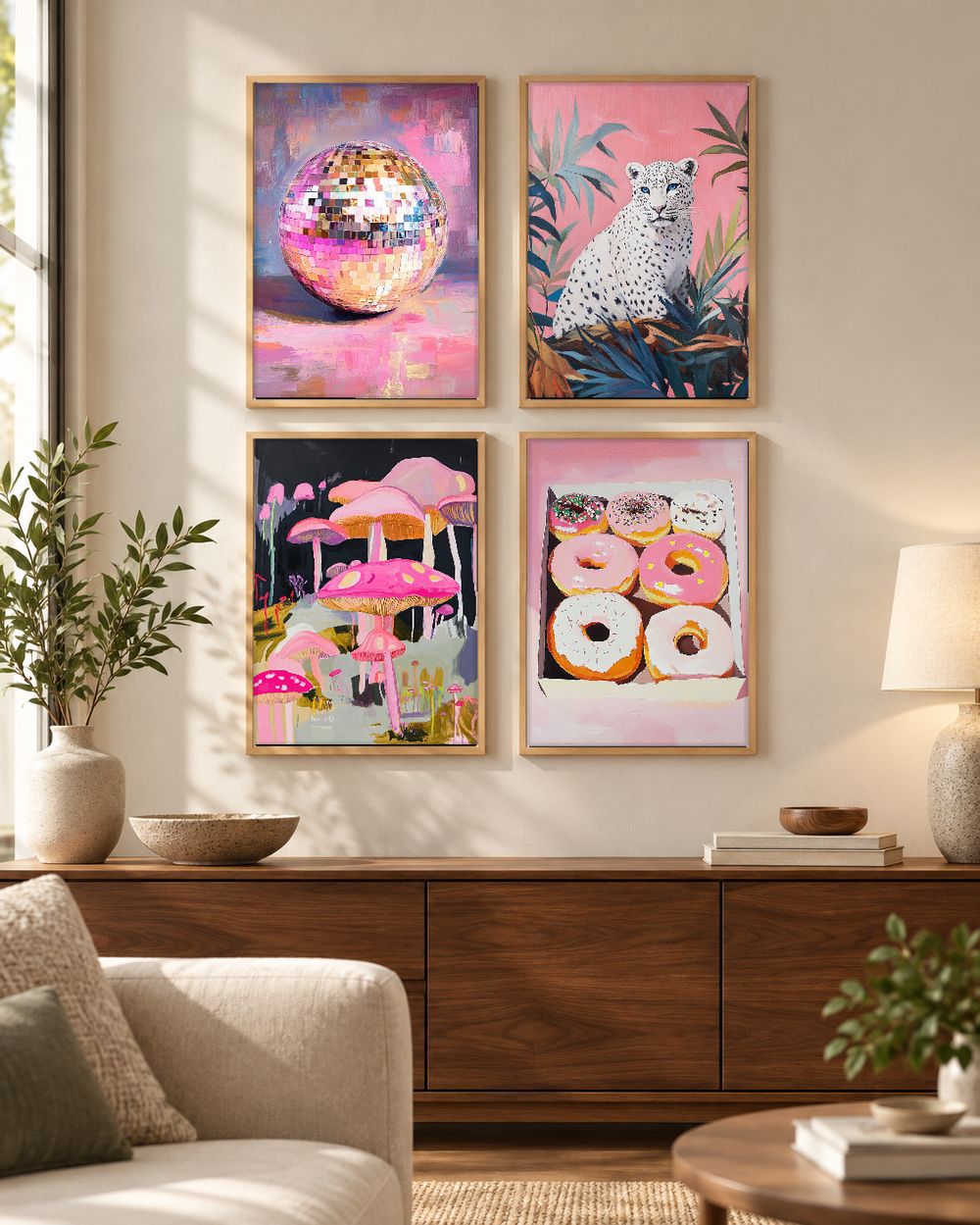Set de 4 cuadros decorativos que combinan