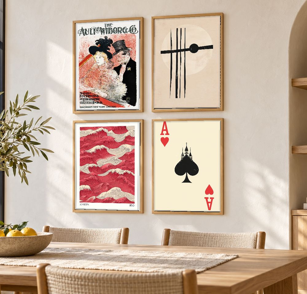 Set de 4 cuadros decorativos que combinan