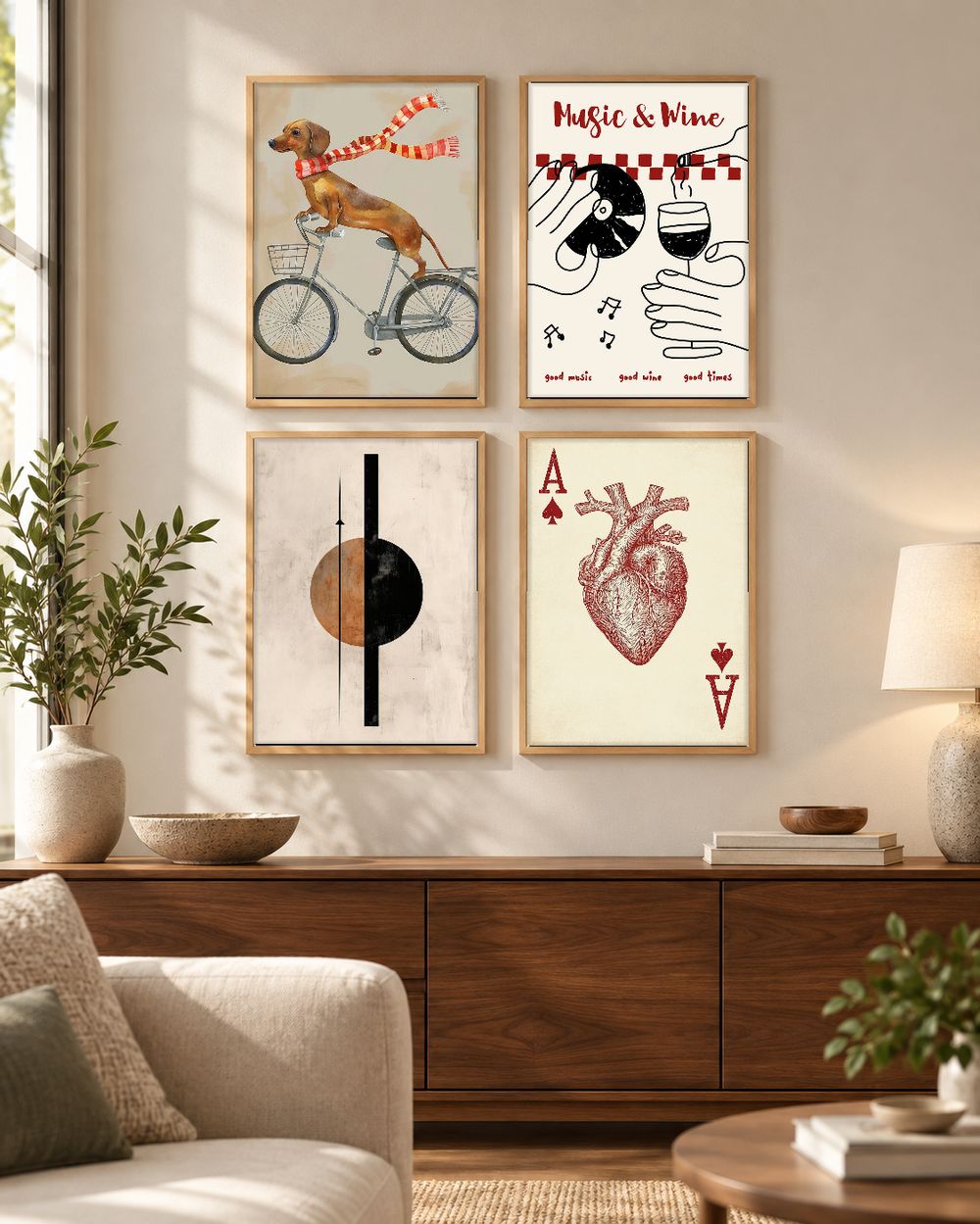 Set de 4 cuadros decorativos que combinan
