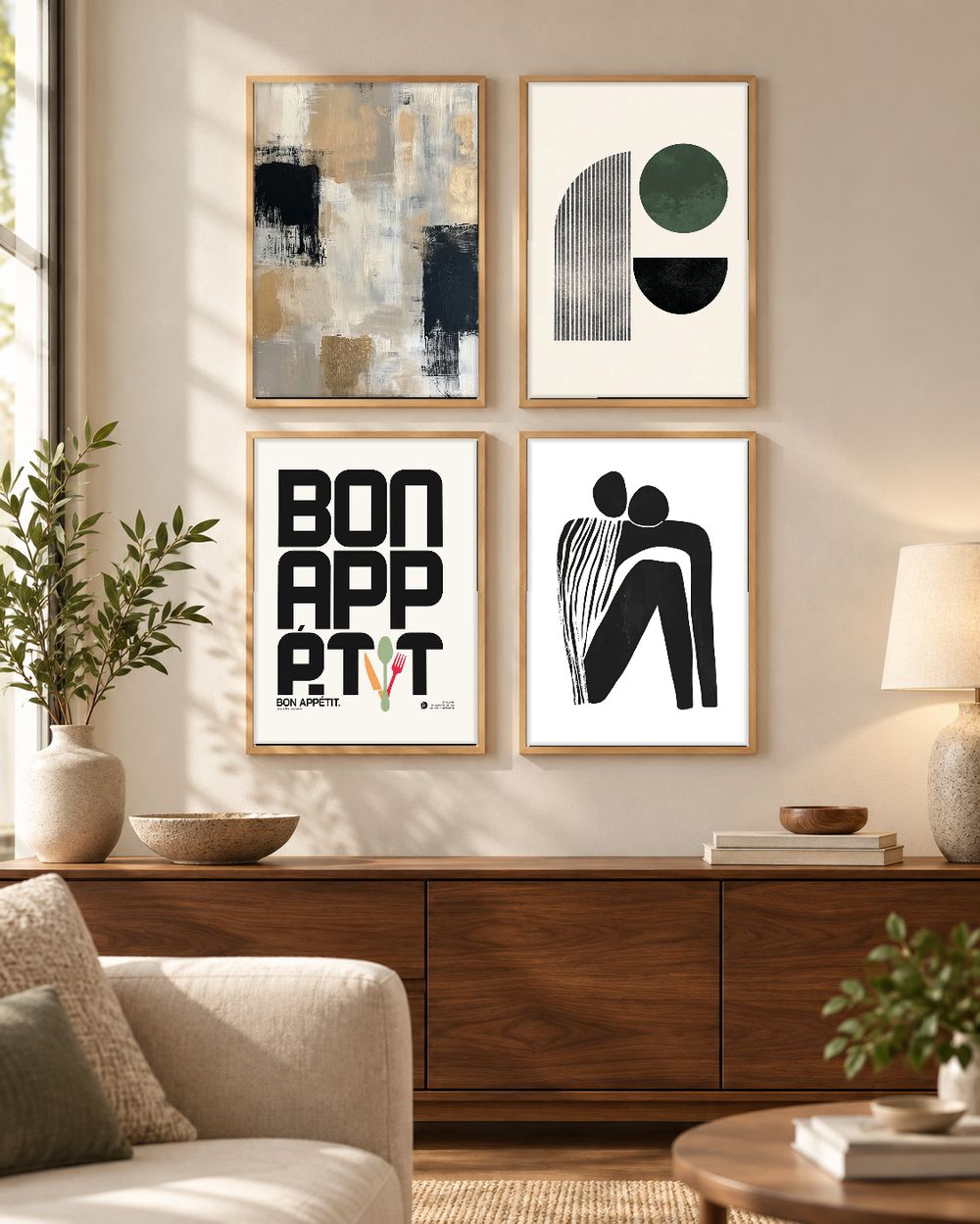 Set de 4 cuadros decorativos que combinan