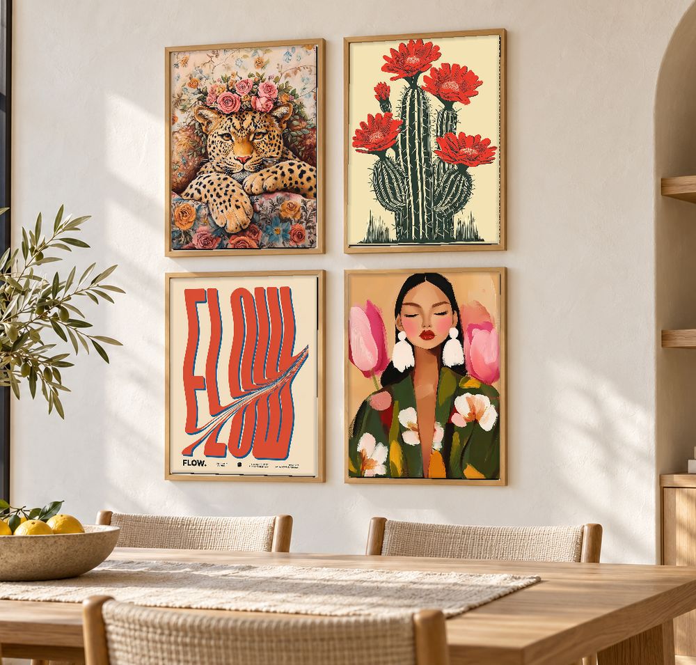 Set de 4 cuadros decorativos que combinan