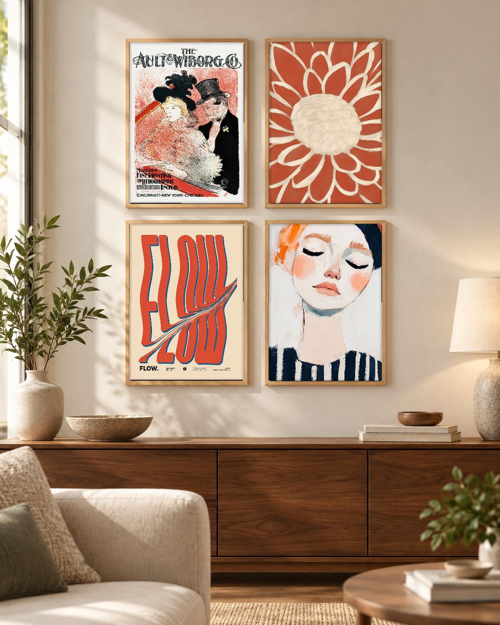 Set de 4 cuadros decorativos que combinan