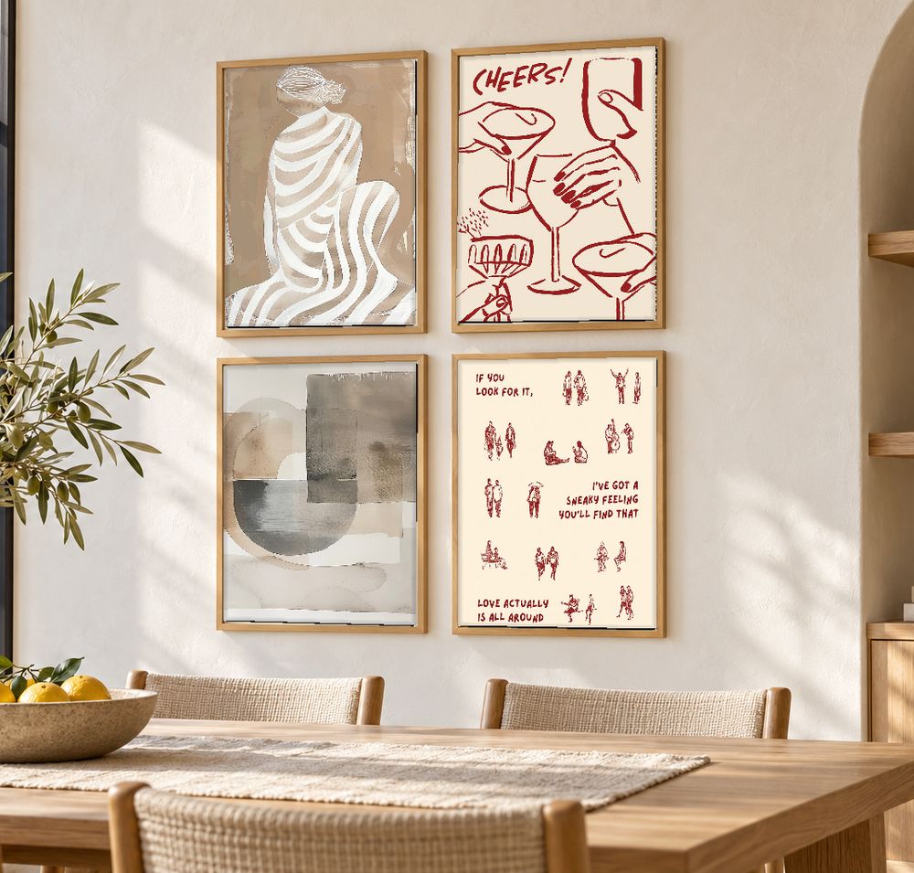 Set de 4 cuadros decorativos que combinan