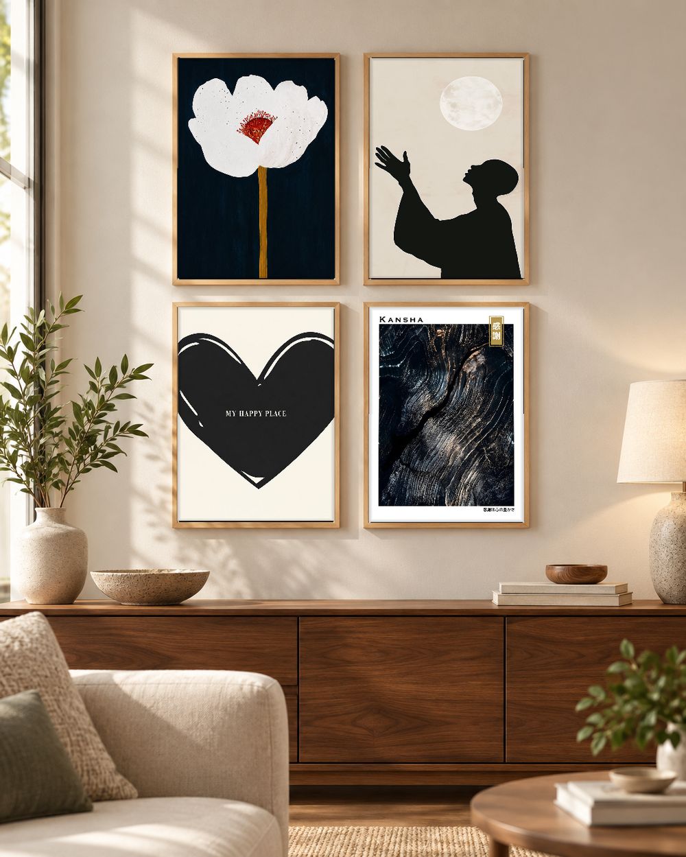Set de 4 cuadros decorativos que combinan