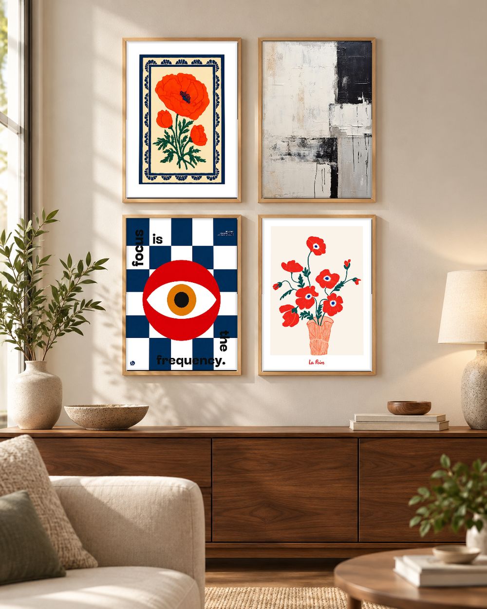 Set de 4 cuadros decorativos que combinan