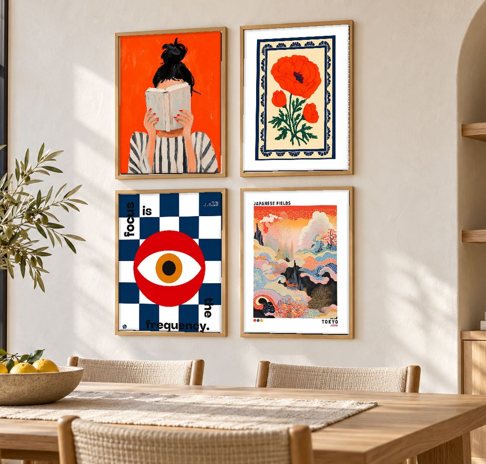 Set de 4 cuadros decorativos que combinan