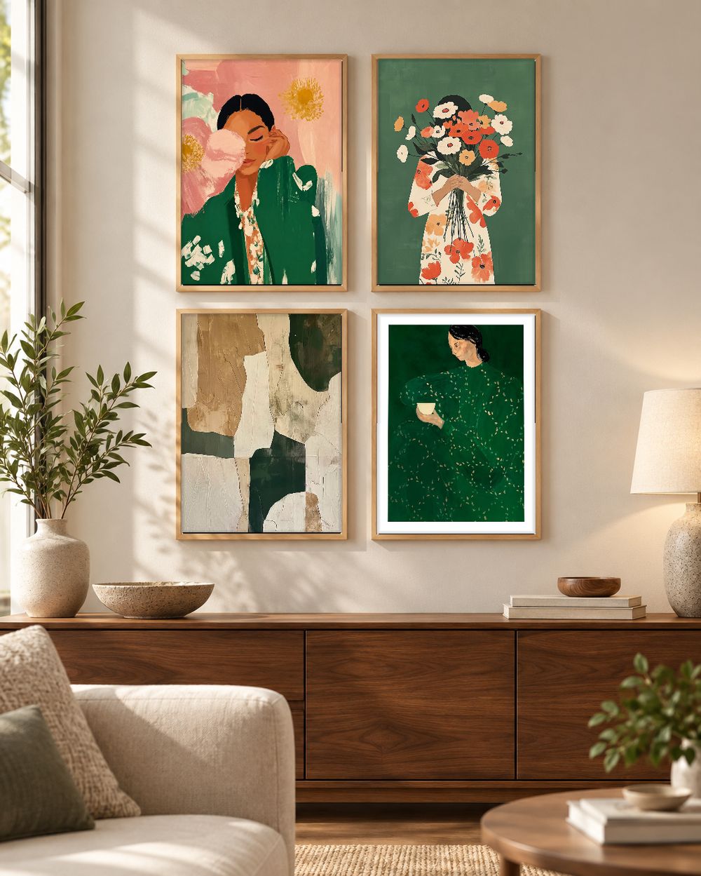 Set de 4 cuadros decorativos que combinan